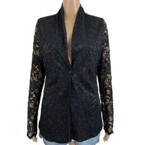 Vintage Also Know As Sheer floral one button closure blouse top size Medium